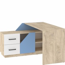 Rakstāmgalds PAX 120L 1D2S, Ozols/Balts/Zils